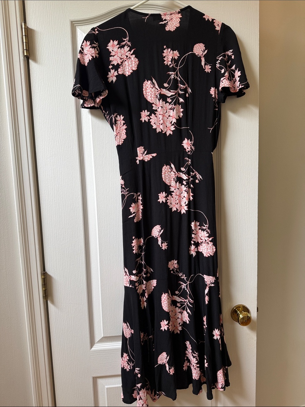 Chelsea28 Black Midi Dress with Pink Floral Print - Picture 4 of 4